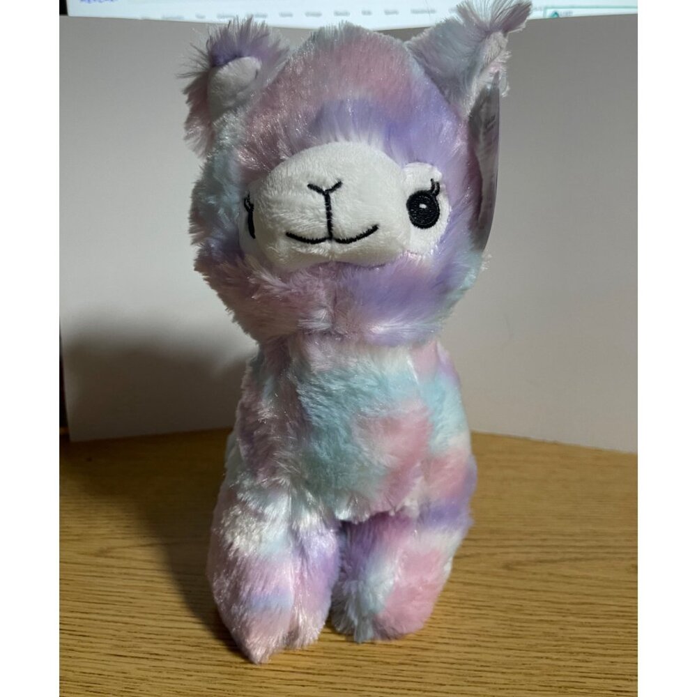 Pastel Tie Dye Plush Alpaca Toy By A&A Global Industries 7 Inch Stuffed Animal